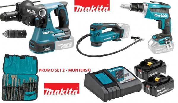 MAKITA promo set 2 - monterski DHR243Z+DFS452Z+DMP180Z+D-53073+197570-9 MJP23